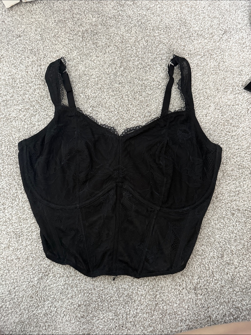 Hollister Black Lace Bustier Tank Top